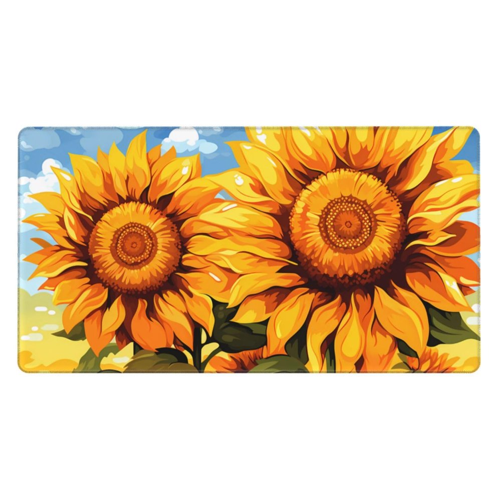 YYHWHJDE Sunflowers Sun Picture Large Office Gaming Mouse pad 16 x 29.5 in : Strong Adhesion and Durability Precision Edge Locking