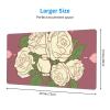 YYHWHJDE White Rose of Love Pattern Large Office Gaming Mouse pad 16 x 29.5 in : Strong Adhesion and Durability Precision Edge Locking view 2