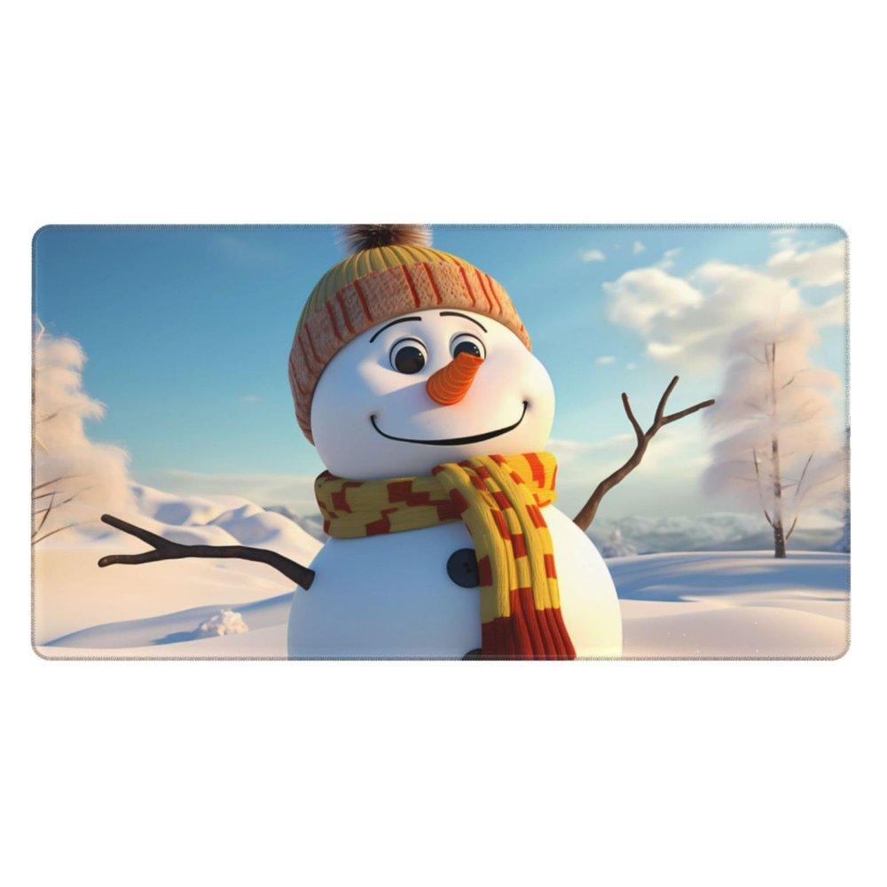 YYHWHJDE Cartoon Winter Snowman Picture Large Office Gaming Mouse pad 16 x 29.5 in : Strong Adhesion and Durability Precision Edge Locking