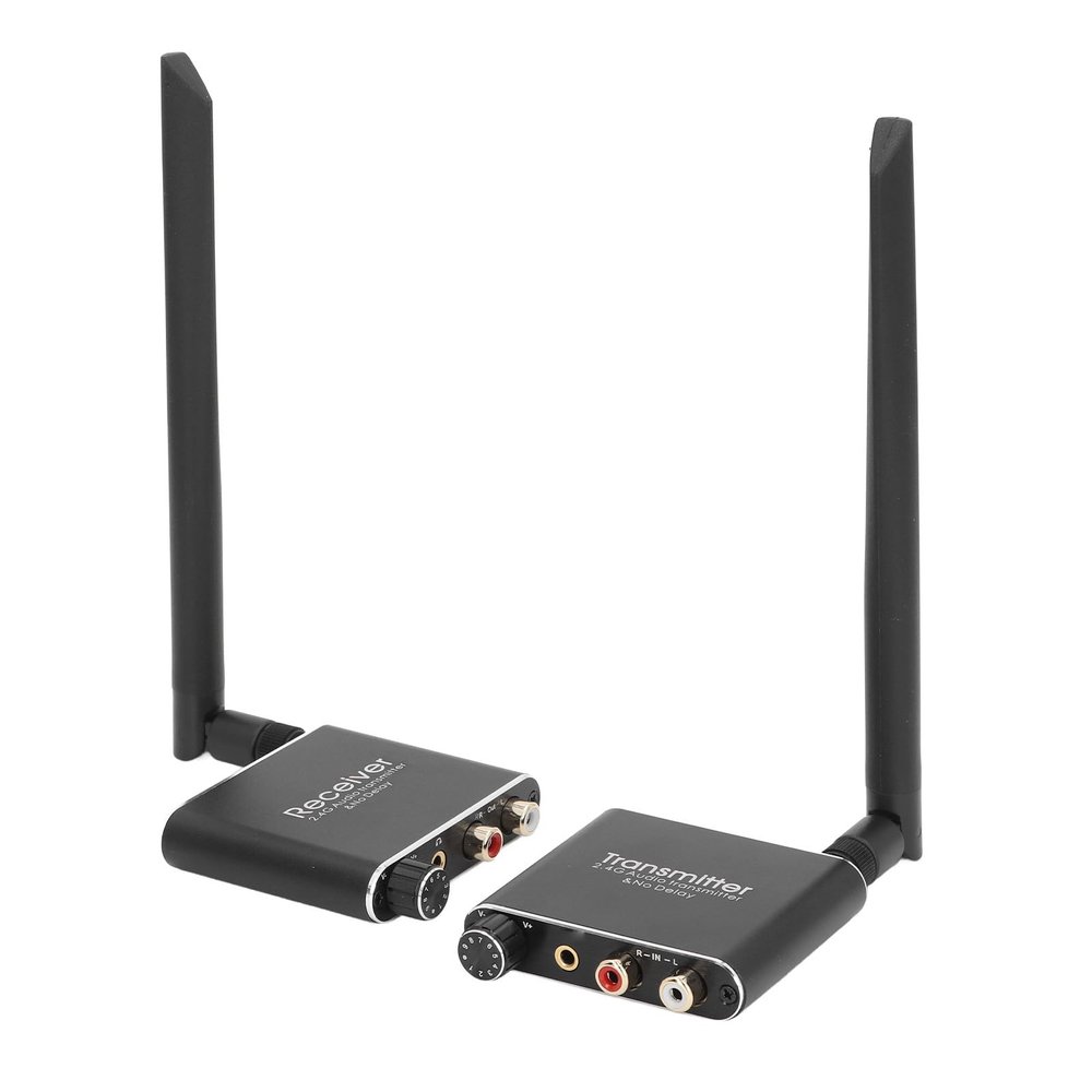 2.4G Wireless Audio Transceiver, 3.5mm Input Output Audio Transmitter Receiver 100240V (US Plug)