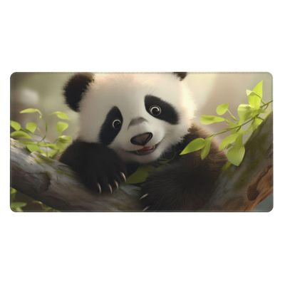 YYHWHJDE Cute Little Panda Picture Large Office Gaming Mouse pad 16 x 29.5 in : Strong Adhesion and Durability Precision Edge Locking