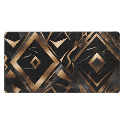 YYHWHJDE Black Gold Stone Pattern Pattern Large Office Gaming Mouse pad 16 x 29.5 in : Strong Adhesion and Durability Precision Edge Locking