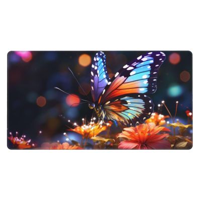 YYHWHJDE Flower Butterfly Picture Large Office Gaming Mouse pad 16 x 29.5 in : Strong Adhesion and Durability Precision Edge Locking