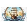 YYHWHJDE Sail Boat Nautical Compass Picture Large Office Gaming Mouse pad 16 x 29.5 in : Strong Adhesion and Durability Precision Edge Locking view 1