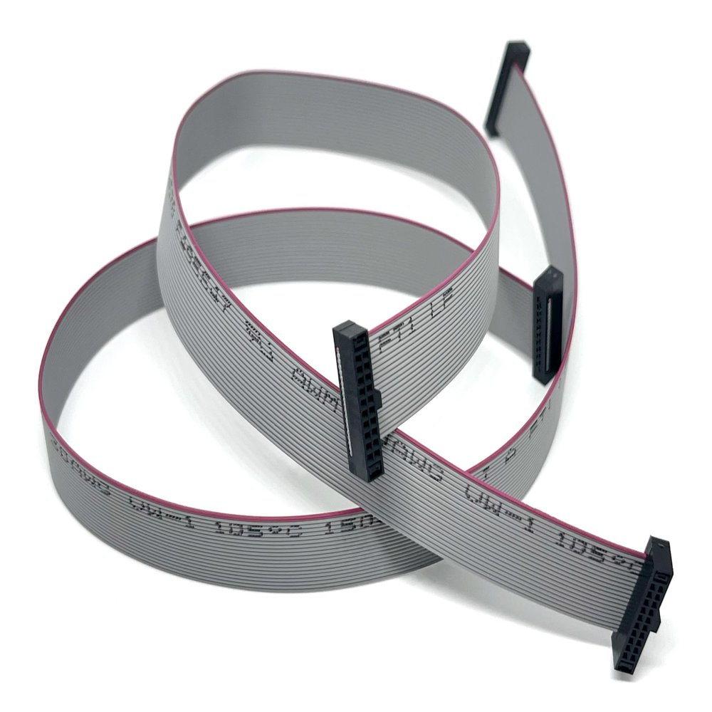 2-Pack 30cm 11.8 Inches 1.27mm 20P 2x10 F/F SWD Cable Mini Female to Female IDC Connector on 0.635mm Pitch 20 Pins 20 Conductors Flat Ribbon Cable (20P-FF-30CM-2PK)