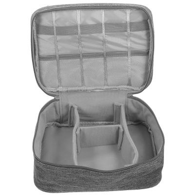 ARTIBETTER Portable Charger Case Organizer Travel Cord Storage Pouch for Cameras Power Banks Accessories Stylish Spacious for Efficient Organization Grey