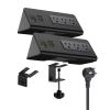 Power charge station edge clamp mount with USB-C portsTabletop Surge Protector Desk Clamp Power Sockets with 3 AC Outlets and 4 Fast Charging USB Ports for Home Office Hotel and Dormitory (Black-2pcs) view 1