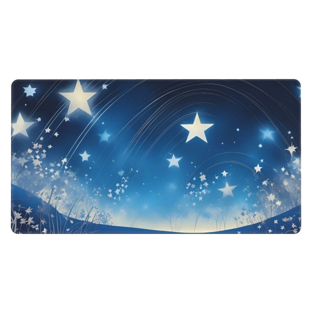 YYHWHJDE Blue Starry Sky Pattern Large Office Gaming Mouse pad 16 x 29.5 in : Strong Adhesion and Durability Precision Edge Locking