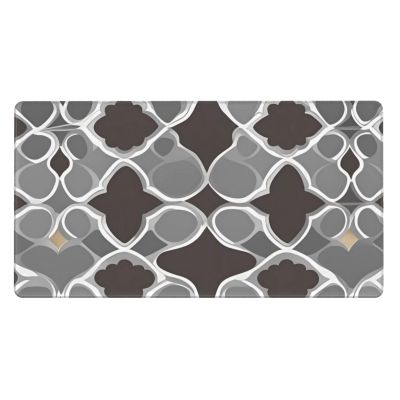 YYHWHJDE Quatrefoil Grey Pattern Large Office Gaming Mouse pad 16 x 29.5 in : Strong Adhesion and Durability Precision Edge Locking