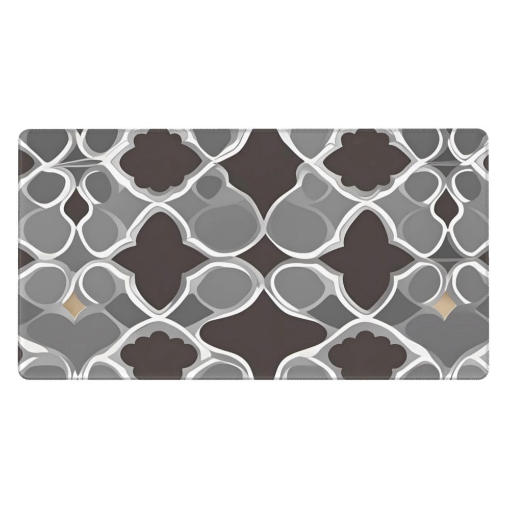 YYHWHJDE Quatrefoil Grey Pattern Large Office Gaming Mouse pad 16 x 29.5 in : Strong Adhesion and Durability Precision Edge Locking