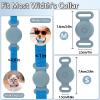 Tyanuzz Waterproof Airtag Dog Collar Holder Compatible with Apple AirTag, Silicone Waterproof Air Tag Case for Dog Collar, Anti-Lost AirTag Holder for Pet Cat Dog GPS Tracker (Light Blue) view 2