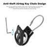 AirTag Keychain Holder - Air tag Lock Case with Wire Cable Compatible with Apple AirTag, Ultra Durable Anti-Lost Protective Case with Keyring for Luggage, Key, Backpack, Pet (Black/Dark Blue (4 Pack)) view 2