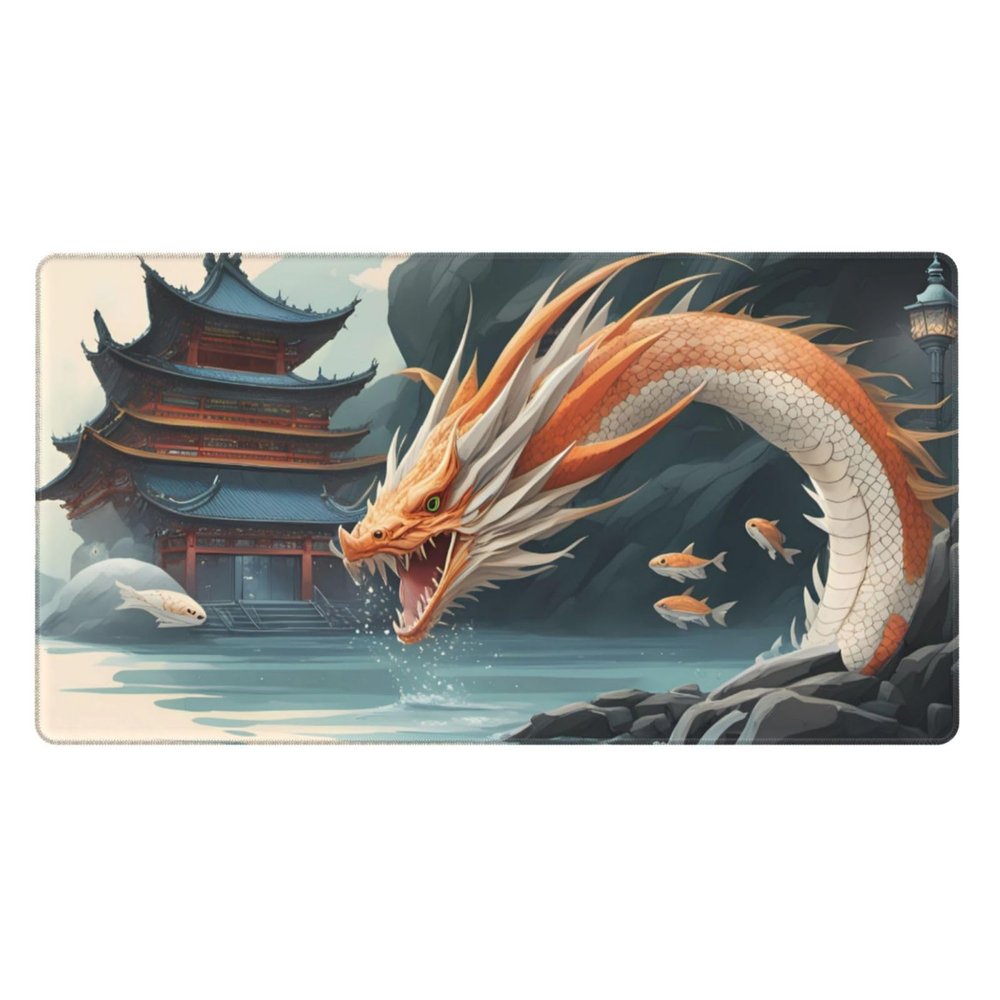 YYHWHJDE Fish leap Dragon gate Pattern Large Office Gaming Mouse pad 16 x 29.5 in : Strong Adhesion and Durability Precision Edge Locking