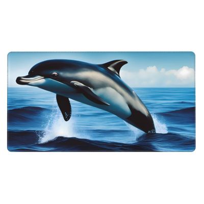 YYHWHJDE Ocean Dolphin Looking at You Pattern Large Office Gaming Mouse pad 16 x 29.5 in : Strong Adhesion and Durability Precision Edge Locking