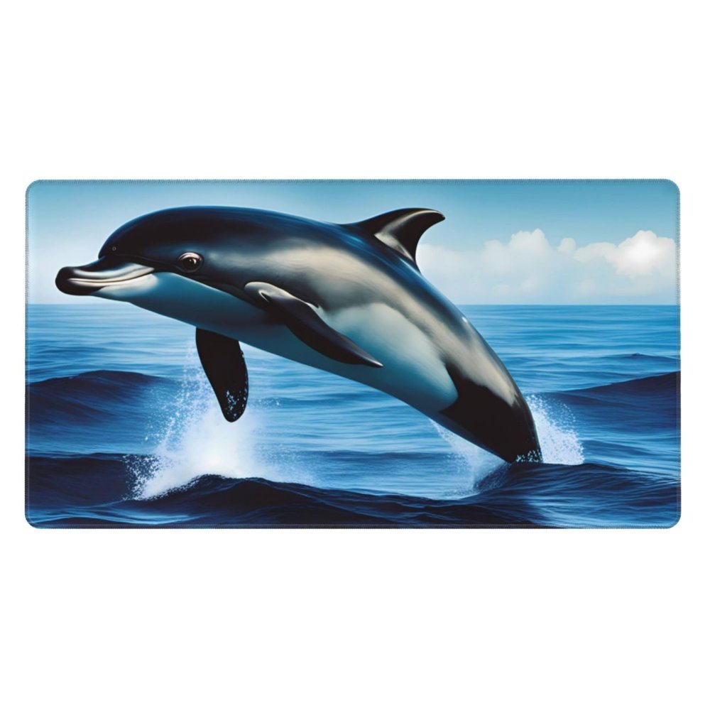 YYHWHJDE Ocean Dolphin Looking at You Pattern Large Office Gaming Mouse pad 16 x 29.5 in : Strong Adhesion and Durability Precision Edge Locking