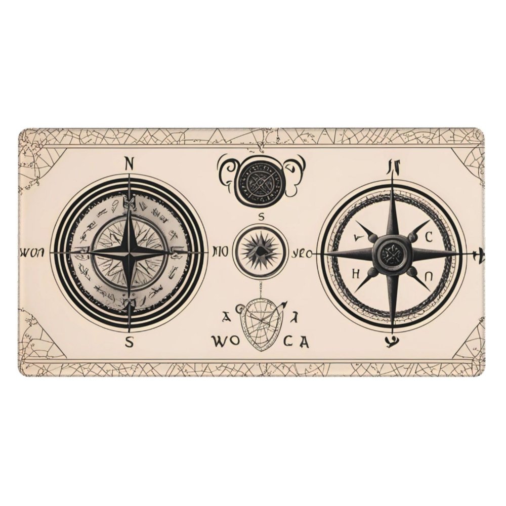 YYHWHJDE Magical Design Norse Runes Compass Pattern Large Office Gaming Mouse pad 16 x 29.5 in : Strong Adhesion and Durability Precision Edge Locking