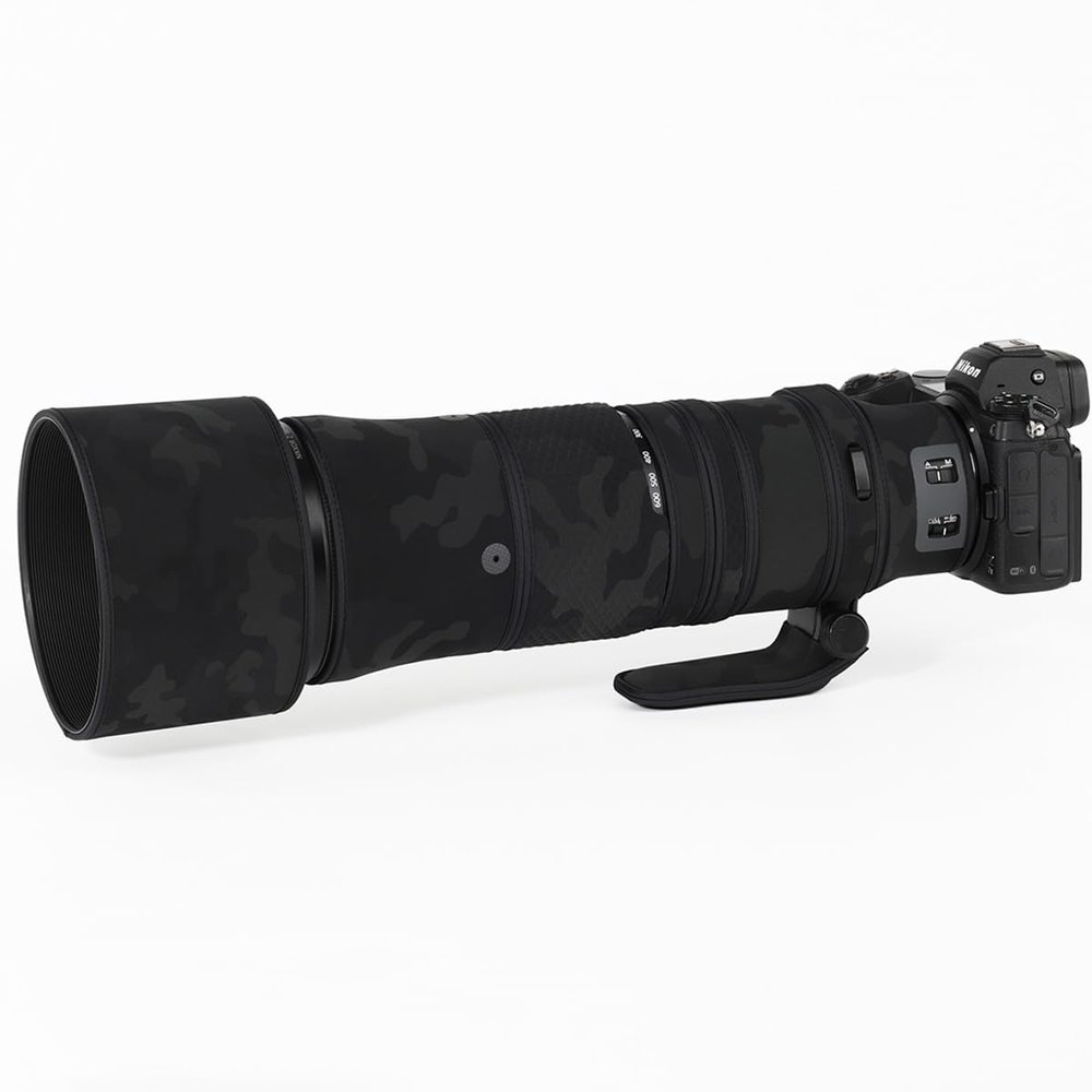 CHASING BIRDS Lens Camouflage Waterproof Coat for Nikon Z 180-600mm f/5.6-6.3 VR Rainproof Lens Protective Cover Version IV (Shadow Black Camouflage)