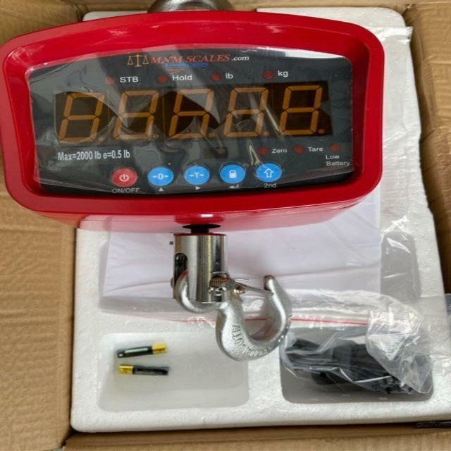 MNM Scales 3000 LB x 1 LB LCD Crane Scales Hanging OP-924B- 3K New
