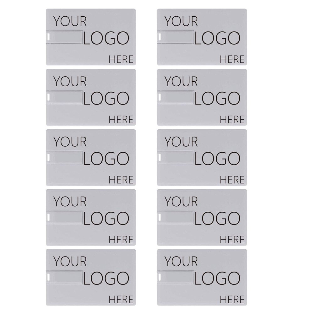 Custom Credit Card USB Flash Drives 50 Pack, Personalized Logo Text Bulk - as Corporate Gifts and Promotional Giveaways (64GB, 50PACK)