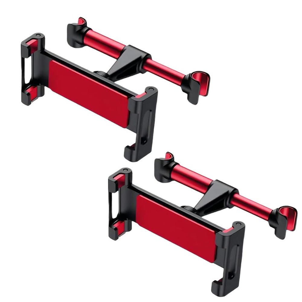 LXQTAO Car Headrest Stand - Advanced Rotatable Lazy Stand for Mobile Phones, Tablets, Gaming Devices 4.7-12.9 inch Device Use C Style (2 x Red)