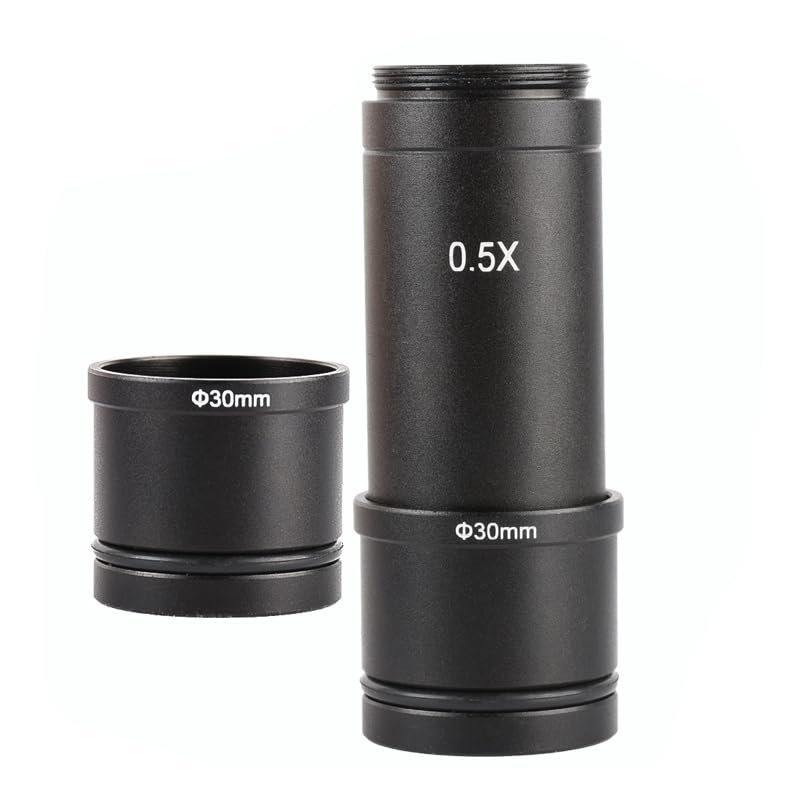 0.5X C Mount Electronic Eyepiece, 23.2mm to 30mm 30.5mm Ring Adapter, Microscope CCD Camera Eyepiece for Industrial Cameras Microscopes, 0.5X Mount Electronic Eyepiece