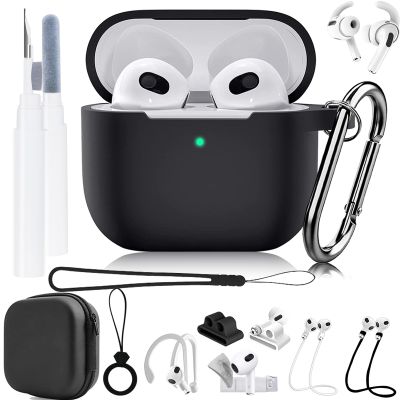 13 in 1 for AirPods 3 Case Accessories Set Kit for AirPods 3 Generation Case Cover Silicone 2021 Cleaning Pen, Protective Cases for AirPods Gen 3 3rd Cases Ear Cover[Only for 3st 2021 Released]