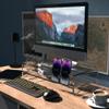 Acrylic Monitor Stand, Combination 2-layer computer monitor bracket(22x12x5 Inch), Desk Organizer Desktop Printer Laptop Storage Shelf Screen Holder Phone Holderfor Keyboard Storage& Multi-Media view 3