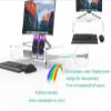 Acrylic Monitor Stand, Combination 2-layer computer monitor bracket(22x12x5 Inch), Desk Organizer Desktop Printer Laptop Storage Shelf Screen Holder Phone Holderfor Keyboard Storage& Multi-Media view 4