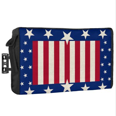Outdoor TV Cover - USA Flag 4th of July Stars Blue White Red Stripe Retro Waterproof and Weatherproof 36"-39" LCD Movable Shield TV Display Screen Protector Outside Television Covers
