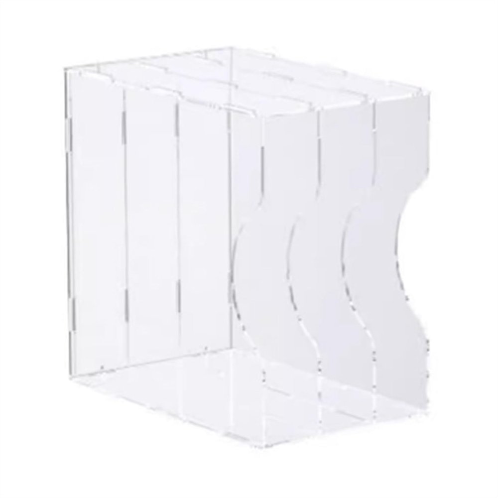 GLigeT CD Rack Fully Transparent Vinyl Record Holder, Desktop Acrylic LP Record Display Rack 3-Compartment Minimalist Record Storage Rack Disc Rack