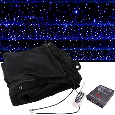 LED Stage Starry Sky Cloth Background with DMX Control, Portable Foldable LED Stage Backdrop Window Curtain Lights for Wedding Party Night Club Christmas Show,2x3m