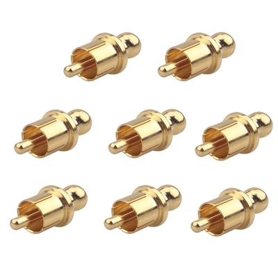 ALOEU 8Pcs Socket Cover Cap Gold Plated RCA Cap Plug Short-Circuit Socket Phono Connector Shielding RCA Shielding Plug