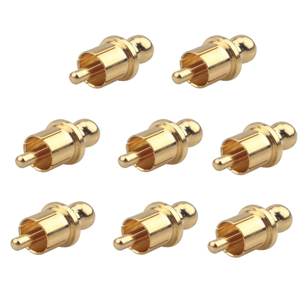 ALOEU 8Pcs Socket Cover Cap Gold Plated RCA Cap Plug Short-Circuit Socket Phono Connector Shielding RCA Shielding Plug