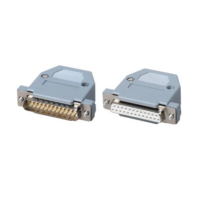 AJOHBM DB9 DB15 DB25 Pin Serial Port Connector Female Male Shell Socket Metal Plug Head 2 Rows Copper COM Adapter RS232 DP Joint(DB25-ABS,Male Insert)