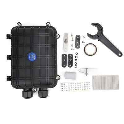 Leopacat Efficient Fiber Connector Storage, Termination Box Outdoor Cable Connection Plastic Sealed Kit Optic Splice Enclosure IP68 Waterproof in Out Horizontal Rated Black