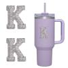 2pcs Peal Initial Letters for Stanley Cup Cute Stanley Tumbler Stickers for Water Bottles Wallet Phone Laptop Luggage (K) view 1