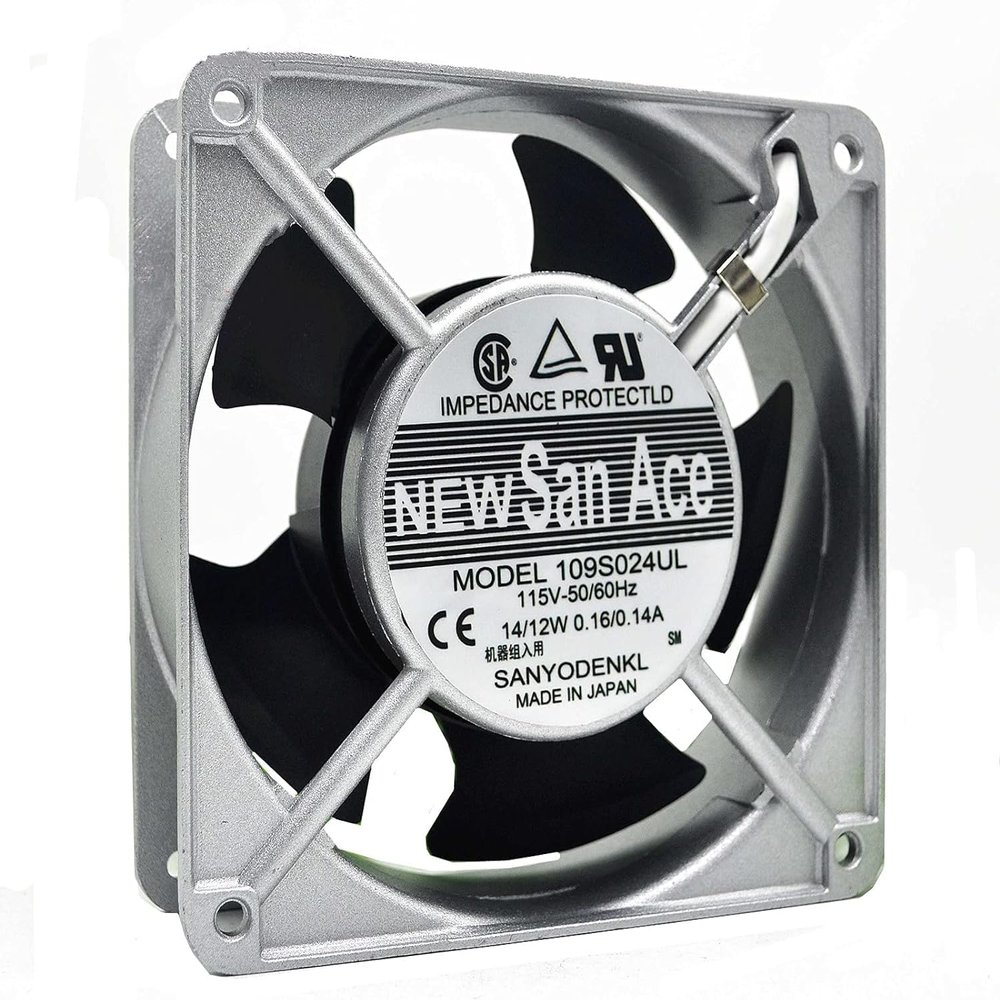 109S024UL 115V 14/12W 120mm Fan - 0.16/0.14A 12038 Cooling Fan 120X120X38MM, Silver