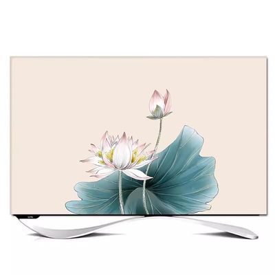 ABANO Indoor Peony LCD TV Dust Cover, Stretchable TV Screen Protector for Curved Table Hanging LED Dustproof Slipcover Bedroom Living Room Decoration TV Set Cover