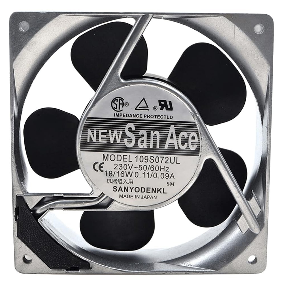 109S072UL 230V 18/16W 120mm Fan - 0.11/0.09A 120X120X38MM AC Cooling Fan, Silver