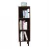 GLigeT CD Rack 3-Tier Vinyl Record Album Storage, Solid Wood Floor Standing Book Case CD Storage Cabinet with Legs, for Living Room, Bedroom, Office Disc Rack view 1