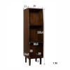 GLigeT CD Rack 3-Tier Vinyl Record Album Storage, Solid Wood Floor Standing Book Case CD Storage Cabinet with Legs, for Living Room, Bedroom, Office Disc Rack view 3