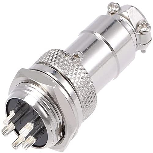 XYWHPGV Aviation Connector Plug, 16mm 5P 5A 250V GX16 Waterproof Male Cable Panel Power Chassis Metal Accessories Aviation Cable Connector Plug Silver Tone(b8d65 8