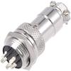 XYWHPGV Aviation Connector Plug, 16mm 5P 5A 250V GX16 Waterproof Male Cable Panel Power Chassis Metal Accessories Aviation Cable Connector Plug Silver Tone(b8d65 8 view 1
