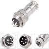 XYWHPGV Aviation Connector Plug, 16mm 5P 5A 250V GX16 Waterproof Male Cable Panel Power Chassis Metal Accessories Aviation Cable Connector Plug Silver Tone(b8d65 8 view 2