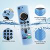 (2 Pack) Silicone Protective Remote Cover Compatible with TV Stick, HD, 3rd Gen, 4K Remote Controls, Anti-Slip Remote Control Case with Lanyard(Glow Blue&Red) view 2