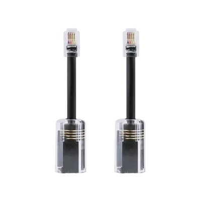 ALOEU 2Pcs Telephone Cord Detangler RJ9 4P4C 360 Degree Extended Rotating Anti-T-Angle Black Telephone Cord Landline Cable, 500365839A2