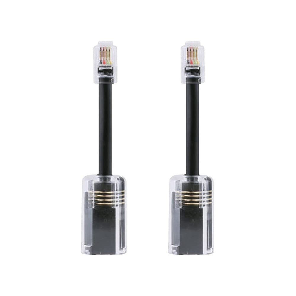 ALOEU 2Pcs Telephone Cord Detangler RJ9 4P4C 360 Degree Extended Rotating Anti-T-Angle Black Telephone Cord Landline Cable, 500365839A2