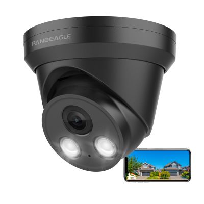 PANOEAGLE 5MP IP POE Camera,Turret Security Camera Outdoor, AI Human/Vehicle Detection, 98ft EXIR Night Vision, Outdoor Security Camera with Wide Angle 2.8mm Lens(105), IP67
