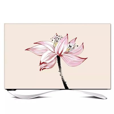 ABANO Indoor Peony LCD TV Dust Cover, Stretchable TV Screen Protector for Curved Table Hanging LED Dustproof Slipcover Bedroom Living Room Decoration TV Set Cover
