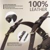 4J LEDR Dual Camera Harness,Leather Camera Strap for 2 Cameras,camera Harness for Photographers,Camera Shoulder Strap for DSLR/SLR,Camera Accessories for Wedding,Hiking,Travel,Small Size,Brown view 4